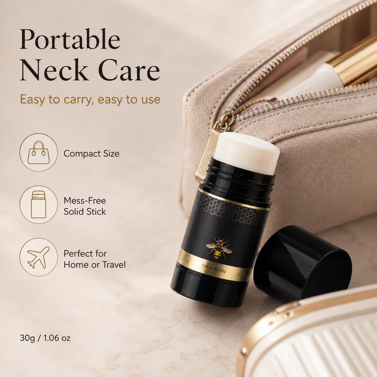 Portable solid neck care stick