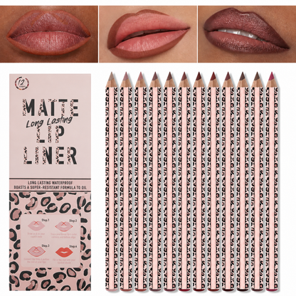 Full 12-Color Lip Liner Set