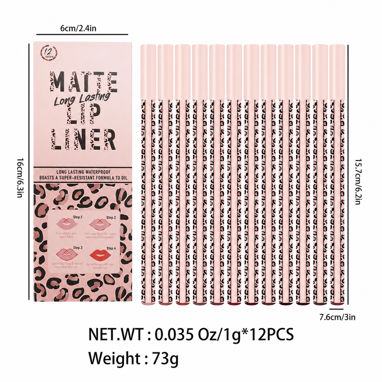 Full 12-Color Lip Liner Set