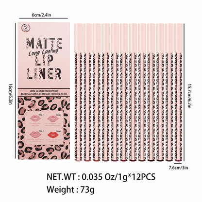 Full 12-Color Lip Liner Set